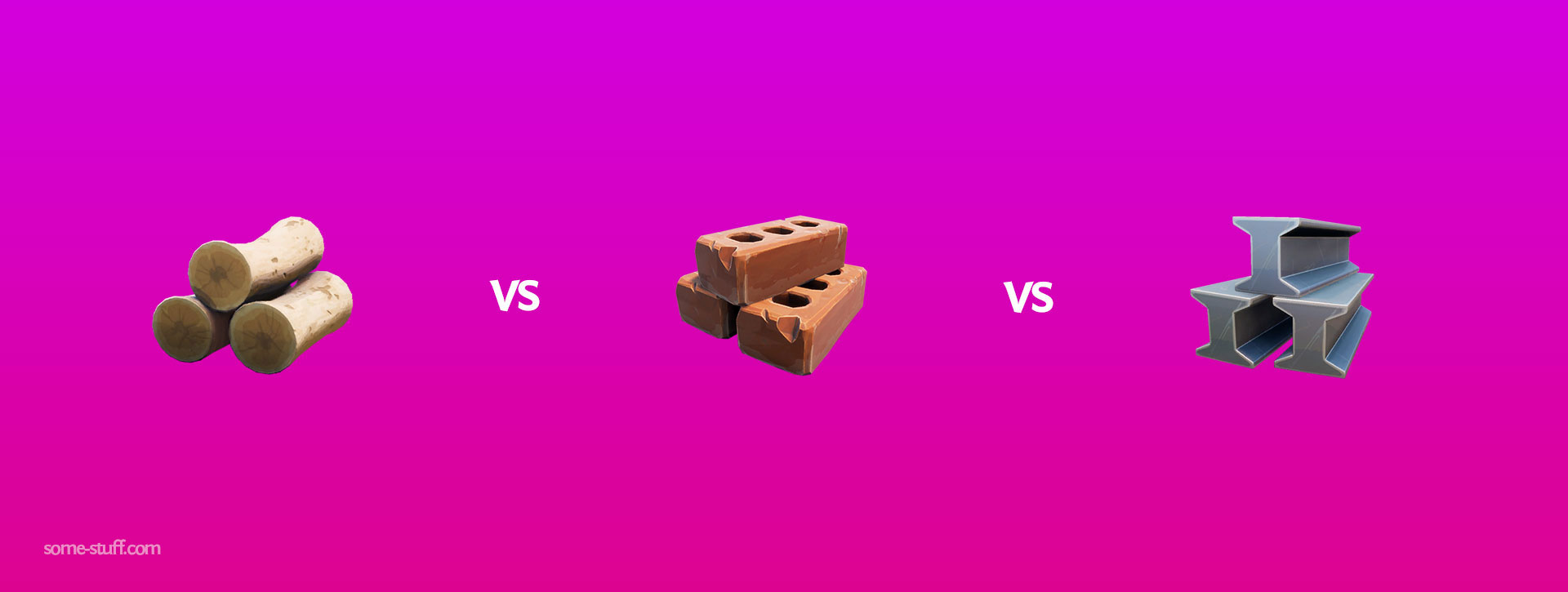 wood vs brick vs metal - wood material fortnite